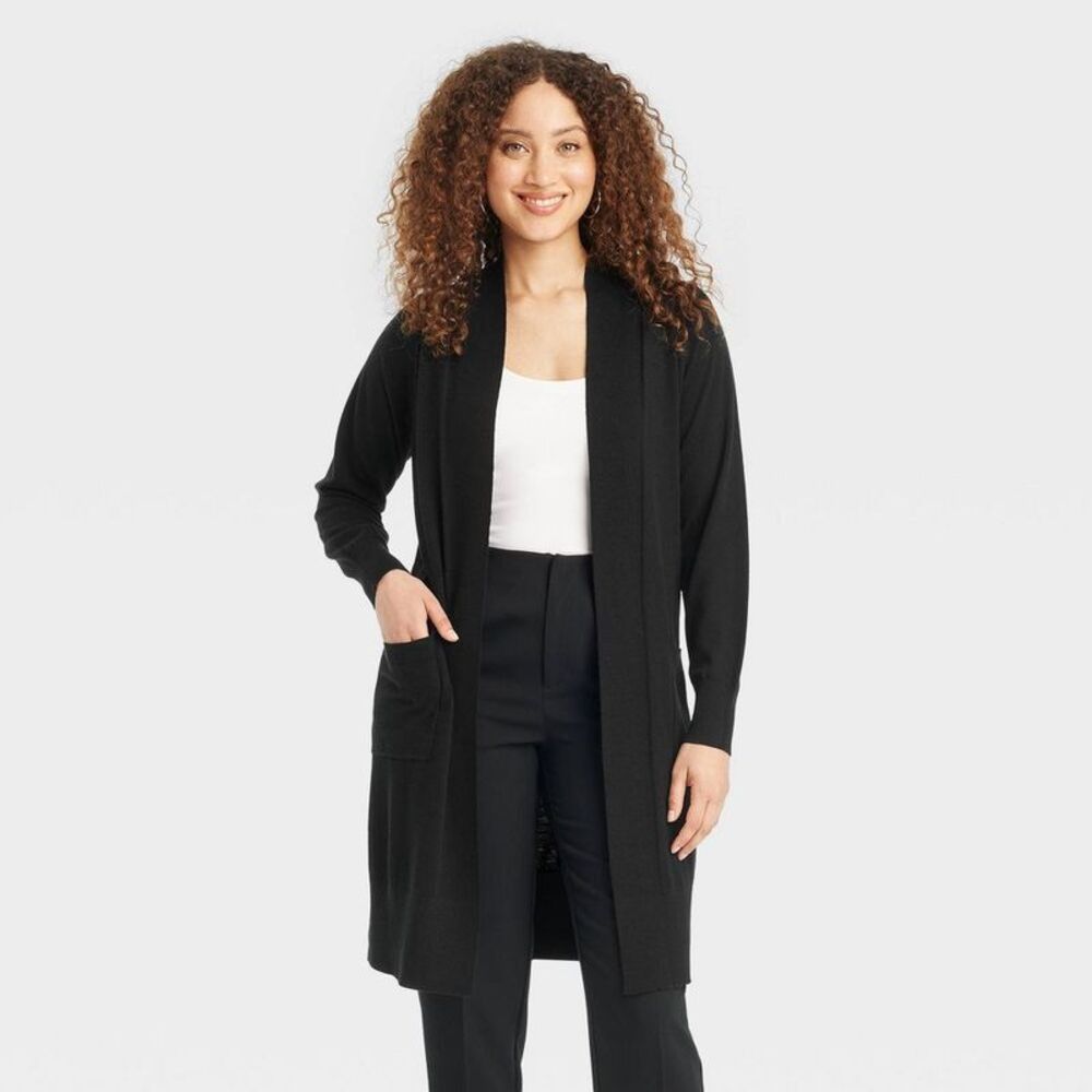 Women's Duster Cardigan - A New Day Black S
